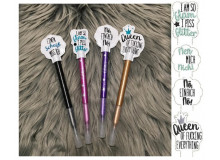 Stickdatei - ITH Stifteaufsatz Sprüche